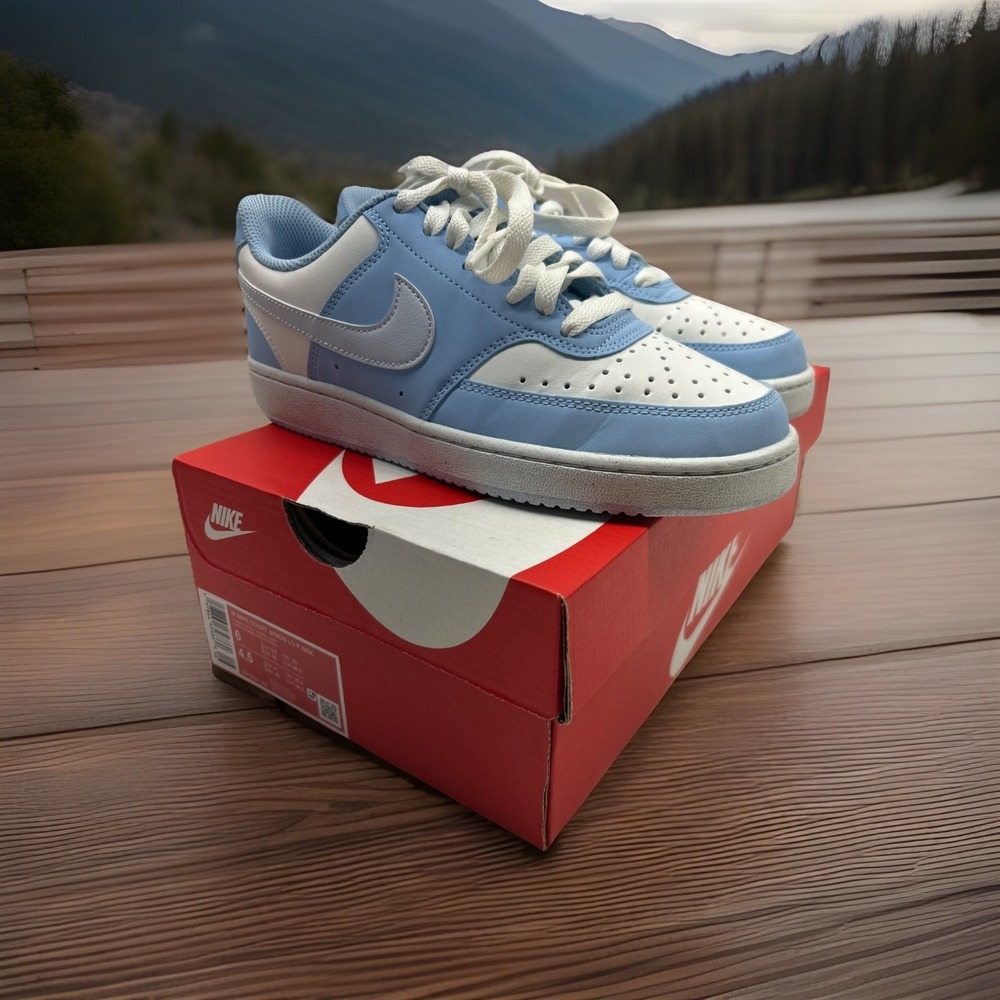Nike Womens Court Vision Low Summit White/Football Grey/Psychic Blue 6 Medium